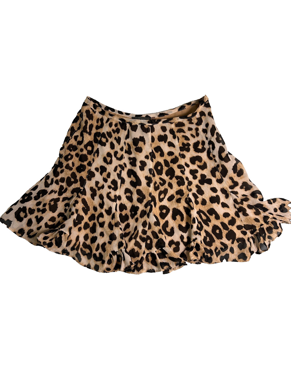 Dress Forum Los Angeles Y2K Mini Skort Womens Small Leopard Print Ruffle Hem